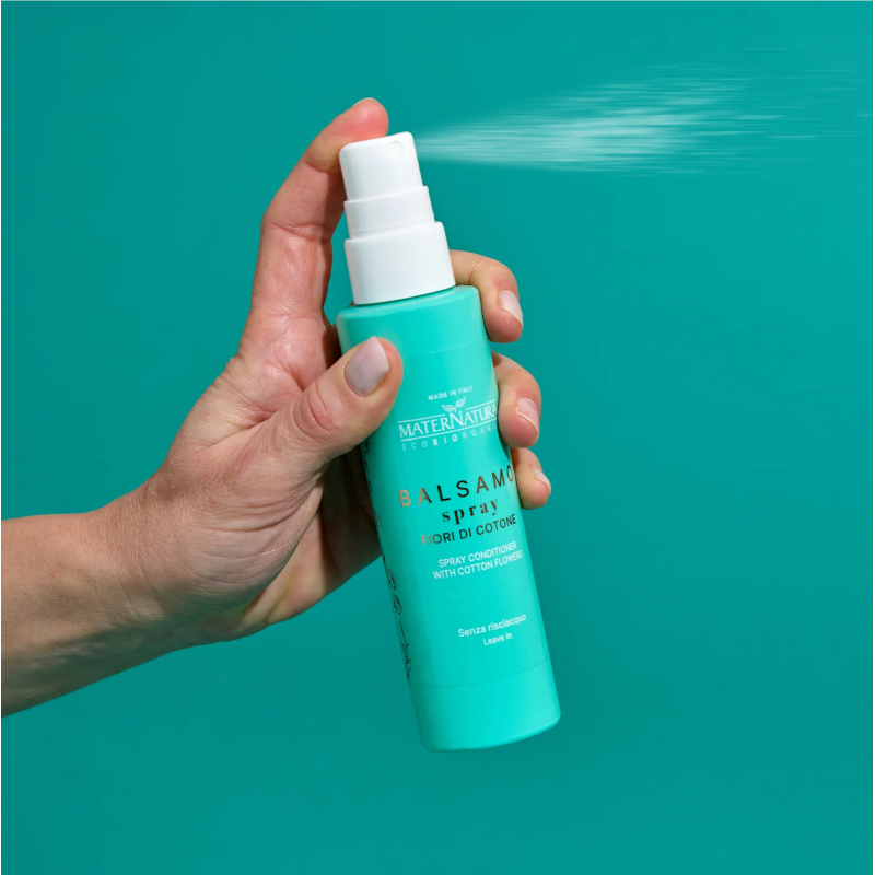 Balsamo spray capelli ai Fiori di Cotone senza risciacquo 150 ml - MaterNatura